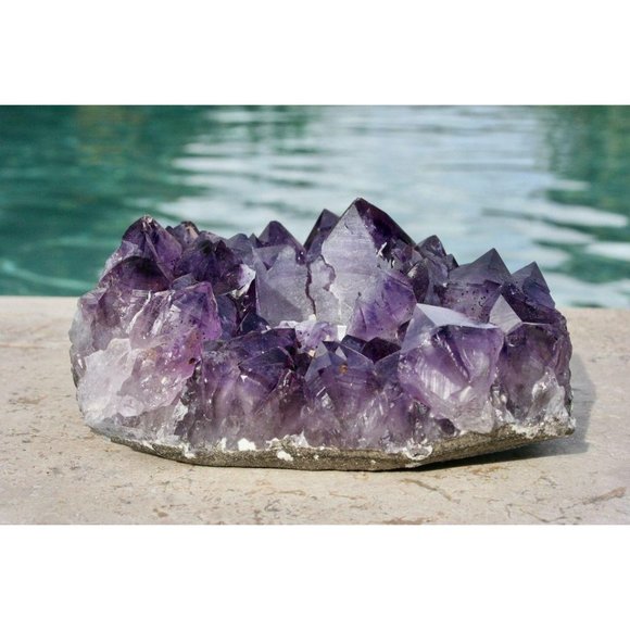 NATURAL AMETHYST TEA LIGHT CANDLE HOLDER - Picture 2 of 10